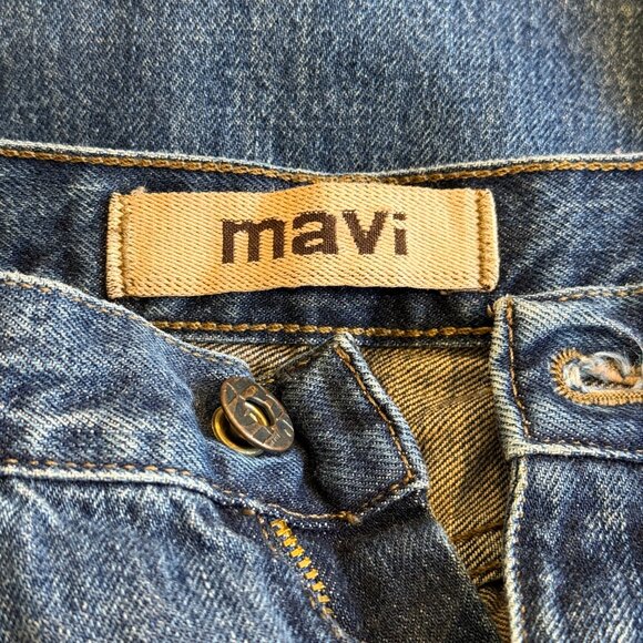 Mavi Jean Y2K 136 Molly Flare Low Rise Zip Fly Rigid Boho Medium Wash Size 29 - Picture 3 of 13